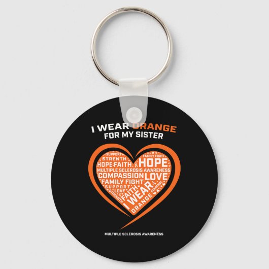 Gift MS Kleding Oranje Zuster Multiple Sclerose A Sleutelhanger (Voorkant)