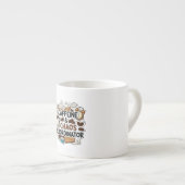 Gift Mug for Her – Caffeine & Chaos exprsso cup Espresso Kop (Voorkant rechts)