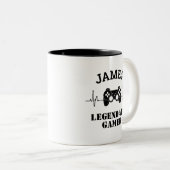 Gift Name Persoonlijk Funny Gaming Geek Birthday Tweekleurige Koffiemok (Voorkant rechts)