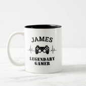 Gift Name Persoonlijk Funny Gaming Geek Birthday Tweekleurige Koffiemok (Links)