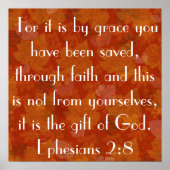 Gift of God bible verse Ephesians 2:8 Poster (Voorkant)