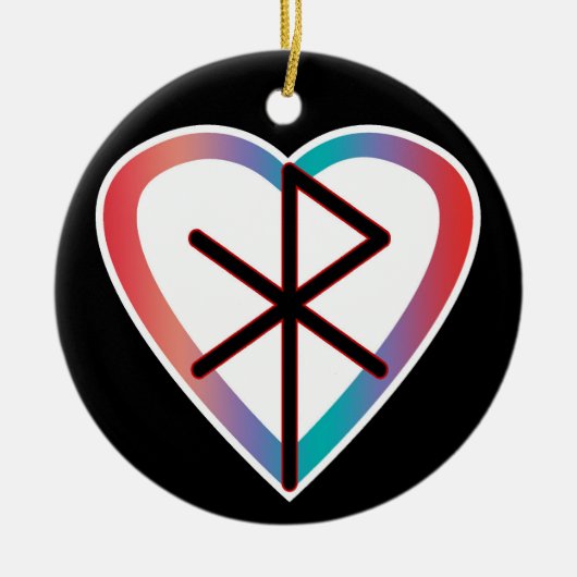 Gift of Love Viking Bindrune Keramisch Ornament (Voorkant)
