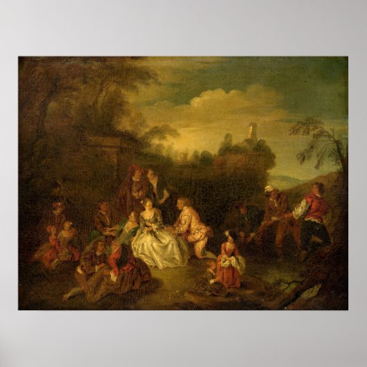 Gift of the Fisherman Jean-Baptiste Pater Fine Art Poster (Voorkant)