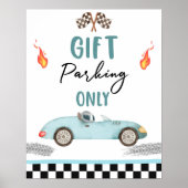 Gift Parking Alleen Blauwe Race Auto Twee Snelle V Poster (Voorkant)