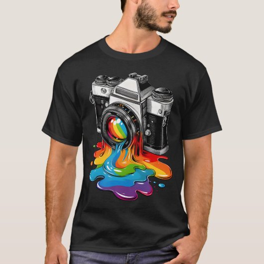 Gift Photographer Rainbow Photo Birthday Christmas T-shirt (Voorkant)