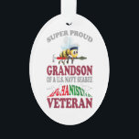 Gift Proud Grandson of U.S. Navy Seabee Afghananis Ornament<br><div class="desc">Gift Proud Grandson of U.S. Navy Seabee Afghananist</div>