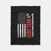 Gift Proud Hard Working USA Flag Welder Fleece Deken (Voorkant)