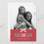 Gift Red Holiday Photo Card Feestdagenkaart (Voorkant / Achterkant)