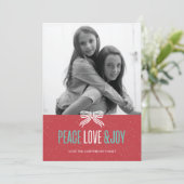Gift Red Holiday Photo Card Feestdagenkaart (Staand voorkant)
