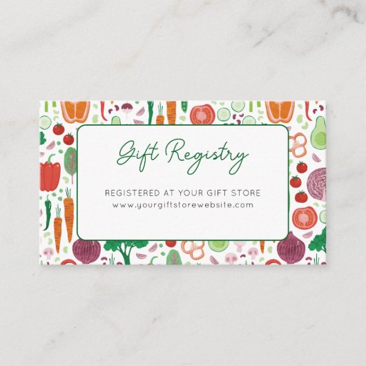 Gift Registry Boeren Markt Lokaal Gegroeide Baby Informatiekaartje (Voorkant)