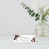 Gift Registry Bourgogne Waterverf Bloemenverblijf Mini Visitekaartje (Staand voorkant)