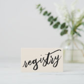 Gift Registry Cream Casual handschrift Informatiekaartje (Staand voorkant)