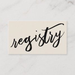 Gift Registry Cream Casual handschrift Informatiekaartje