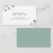 Gift Registry Greenery Eucalyptus Baby shower Informatiekaartje (Voorkant / Achterkant)