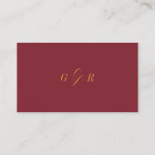 Gift Registry Honeymoon Burgundy Wedding Monogram Informatiekaartje (Achterkant)