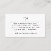 Gift Registry Honeymoon Fund Wedding Monogram Informatiekaartje (Voorkant)
