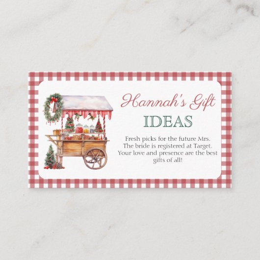 Gift Registry markt Vrijgezellenfeest behuizing ka Informatiekaartje (Voorkant)