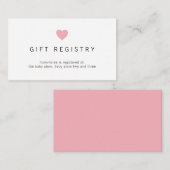 Gift Registry Pink Heart Girl Baby shower Informatiekaartje (Voorkant / Achterkant)