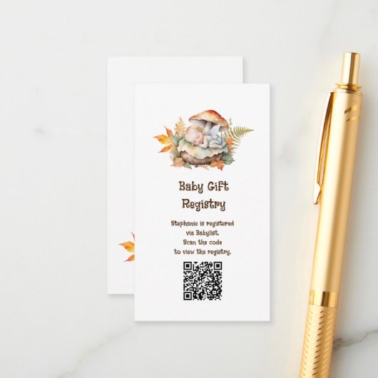 Gift Registry QR-code betoverd om u te ontmoeten Informatiekaartje (Voorkant / Achterkant in situ)