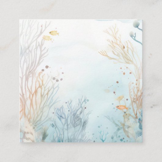 Gift Registry QR Code Blue Beige Whale Baby shower Informatiekaartje (Achterkant)