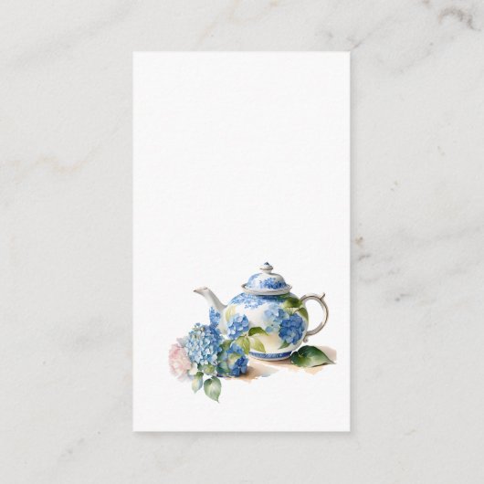 Gift Registry QR Code Blue Hydrangea Baby shower Informatiekaartje (Achterkant)