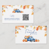 Gift Registry QR Code Blue Truck Little Pumpkin