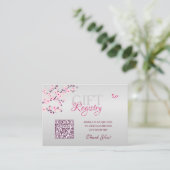 Gift Registry QR Code Cherry Blossom Baby shower Informatiekaartje (Staand voorkant)