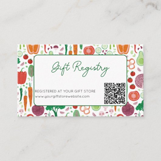 Gift Registry QR Code Farmers Market Baby shower Informatiekaartje (Voorkant)