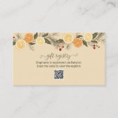 Gift Registry QR Code Gedroogde Citrus Baby shower Informatiekaartje (Voorkant)