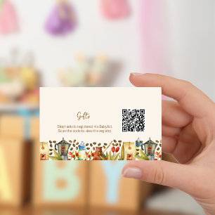 Gift Registry QR Code Koffie een Baby is brouwen Informatiekaartje
