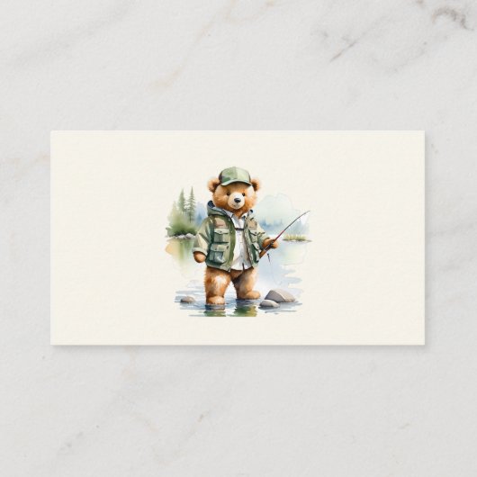 Gift Registry QR Code Schattige Gevist teddybeer Informatiekaartje (Achterkant)