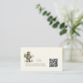 Gift Registry QR Code Schattige Gevist teddybeer Informatiekaartje (Staand voorkant)