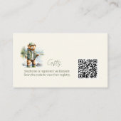 Gift Registry QR Code Schattige Gevist teddybeer Informatiekaartje (Voorkant)