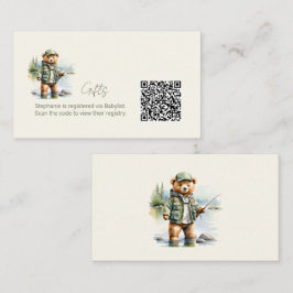 Gift Registry QR Code Schattige Gevist teddybeer Informatiekaartje