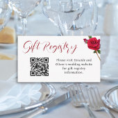 Gift Registry Roos bruiloft QR code behuizing Kaar Informatiekaartje