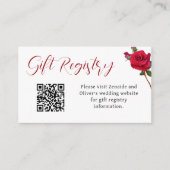 Gift Registry Roos bruiloft QR code behuizing Kaar Informatiekaartje (Voorkant)