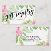 Gift Registry Script Kleurrijke Waterverf Flowers Informatiekaartje (Voorkant / Achterkant)