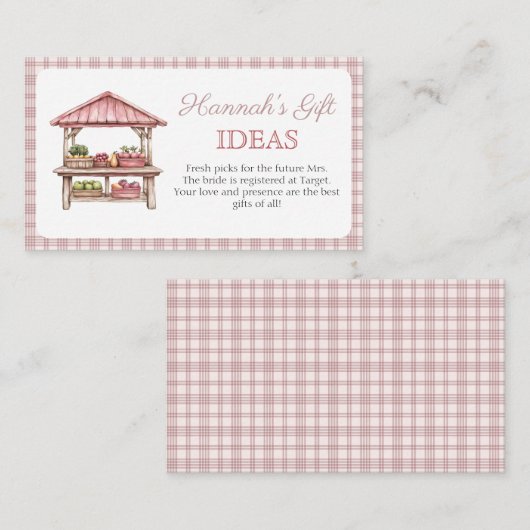 Gift Registry Vrijgezellenfeest behuizing kaart (Voorkant / Achterkant)