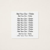 Gift, Restaurant, Club, Visitekaartje (Achterkant)