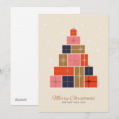 Gift Stack kerstboom Feestdagenkaart (Voorkant / Achterkant)