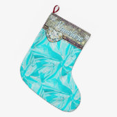 Gift Stocking. Bling! Diamanten. Naam toevoegen! Grote Kerstsok (Voorkant (Hangend))