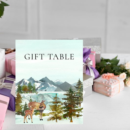 Gift Table Adventure Rustic Deer Baby shower Poster