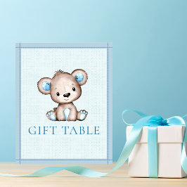Gift Table Cute Brown Beer Baby shower Poster