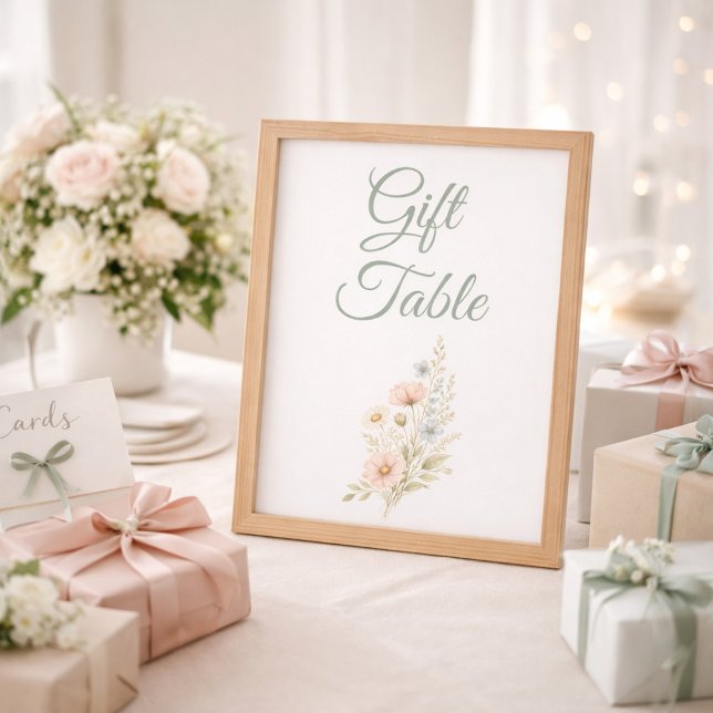 Gift Table Wildflower Bridal Shower Event Sign (Creator heeft geüpload)