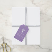 Gift Tag Floral Cross Baptism Lilac Cadeaulabel (Met Touw)