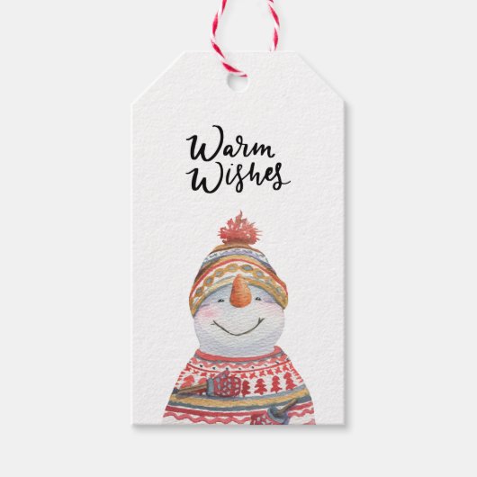 Gift Tag (Set of 10 pcs) - Snowman Cadeaulabel (Voorkant)
