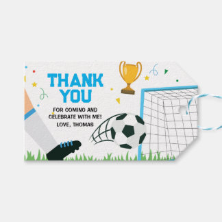 Gift Tags Thank You Card Soccer Sport Birthday Cadeaulabel