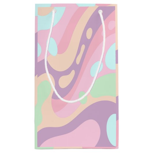 Gift tas Gelukkige kleurrijke pastel Klein Cadeauzakje (Achterkant)