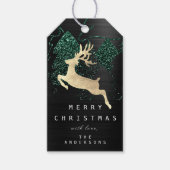 Gift to Glitter Black Green Gold-kerstboom Cadeaulabel (Voorkant)