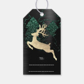 Gift to Glitter Black Green Gold-kerstboom Cadeaulabel (Achterkant)